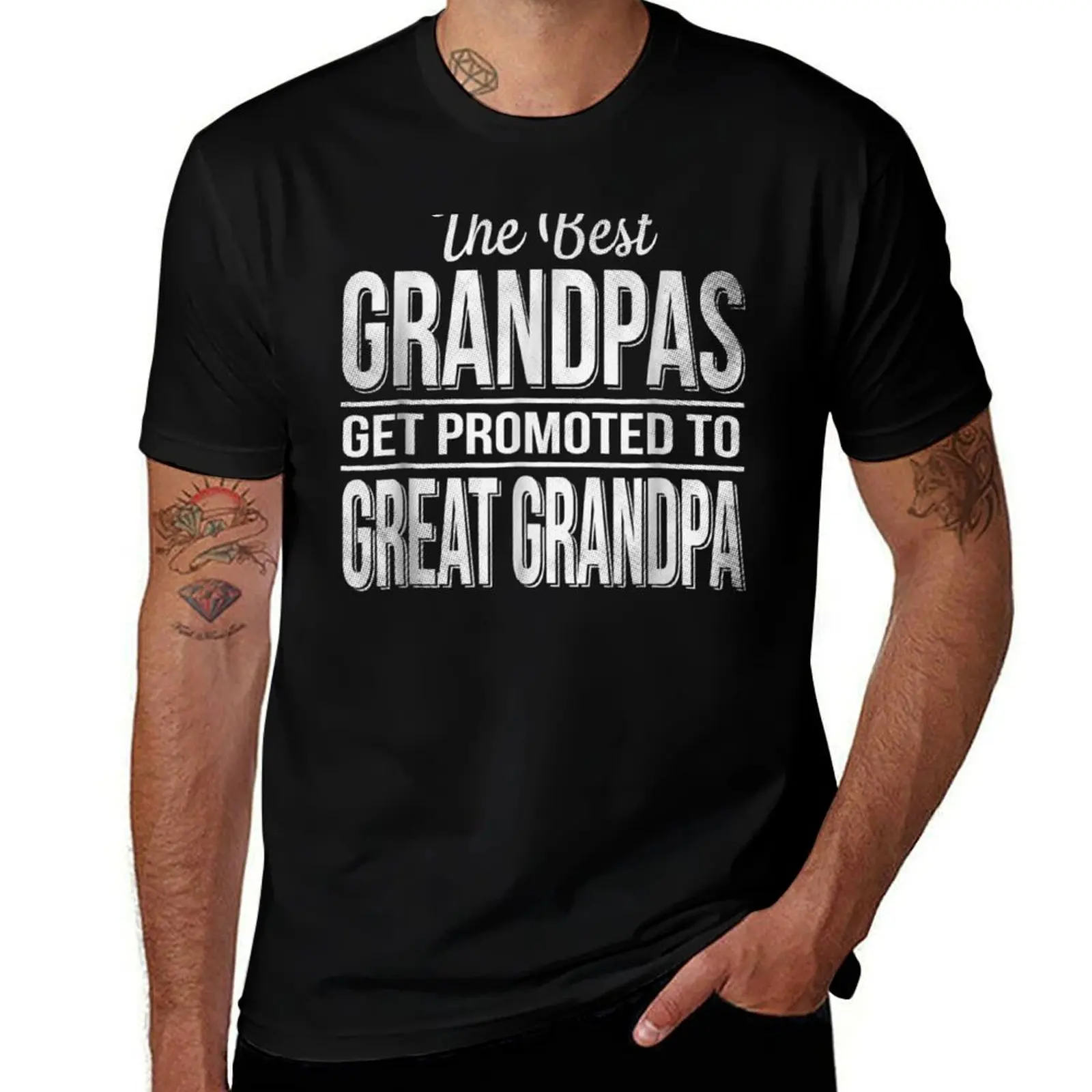 The Only Best Grandpas Get Promoted To Great Grandpa T-Shirt Plus Size Comfort Fit Tee T-Shirt