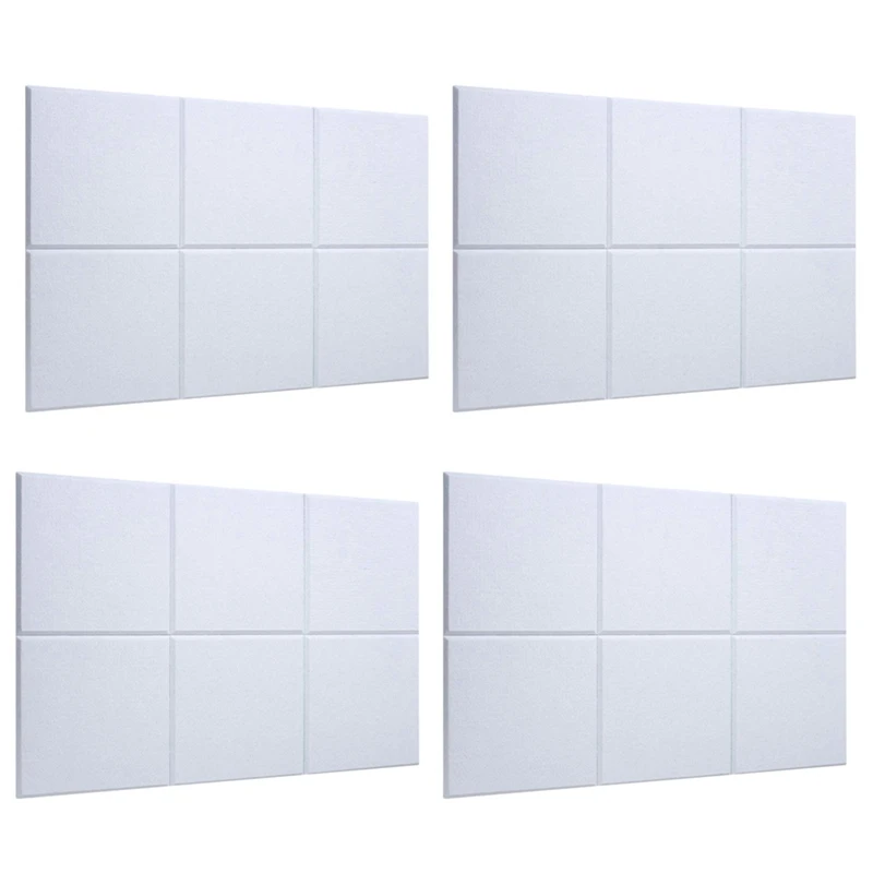 24PCS Acoustic Absorption Panel 12Inch X 12Inch X 0.4Inch Sound Proof Padding For Echo Bass Isolation For Acoustic