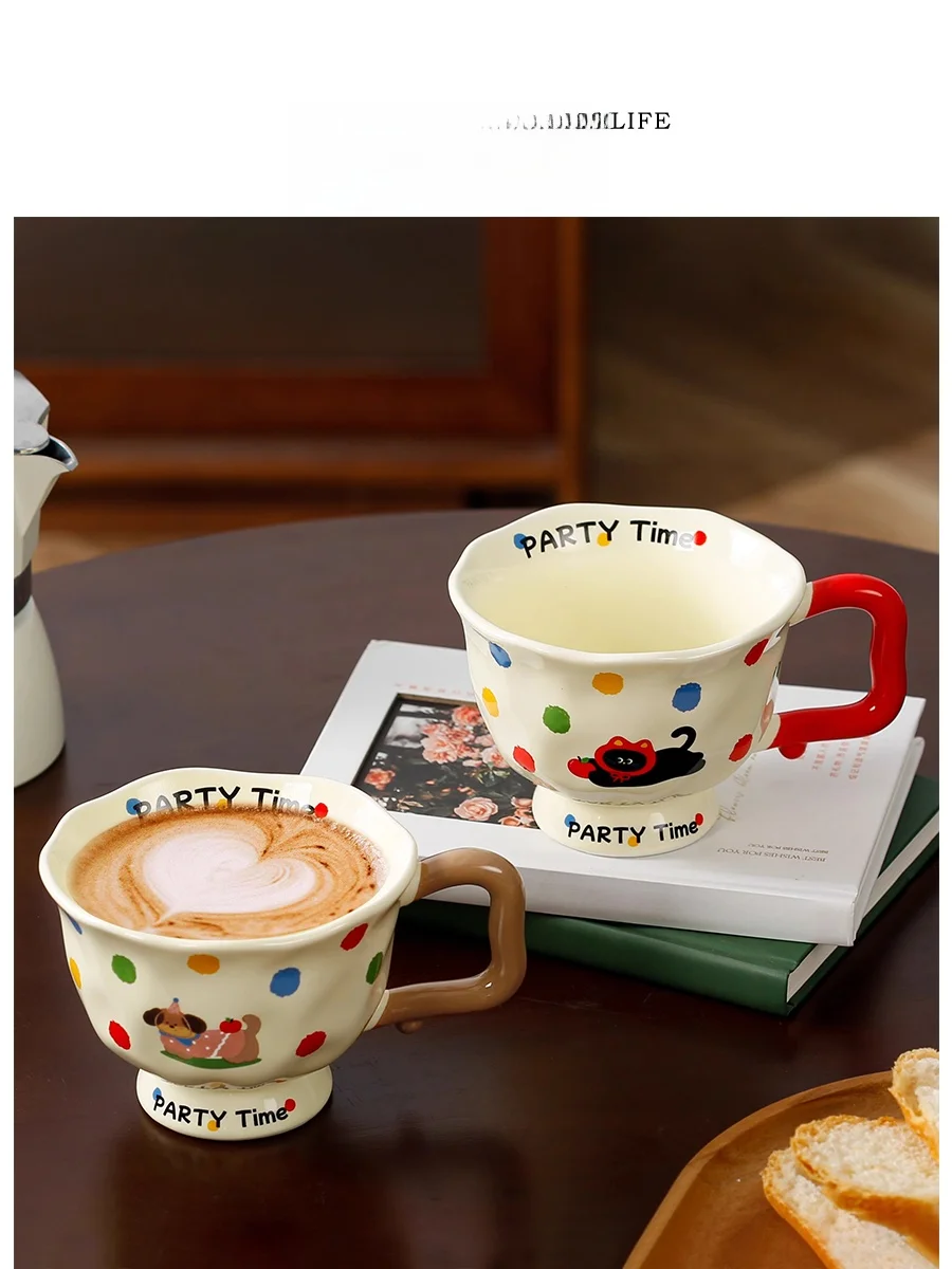 

Милая кружка Fiti Cerc в скандинавском стиле с ручной росписью животных, для кофе и молока, 30-400 мл, для домашнего использования, подарочная коробка для взрослых