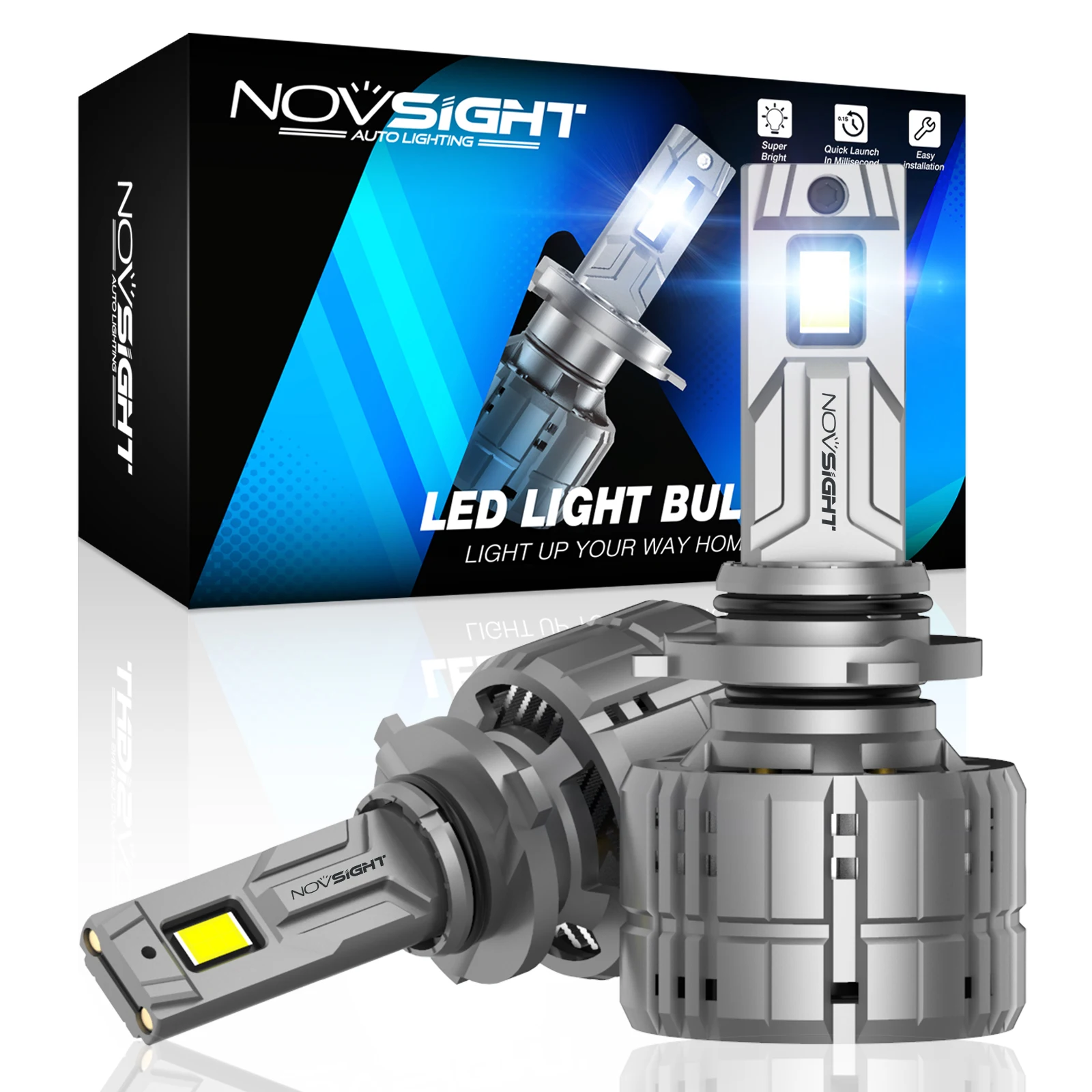 

NOVSIGHT N60 Ultra Series | 9005 LED Bulbs Super Bright 200W 40000LM 6500K White | 2 Bulbs