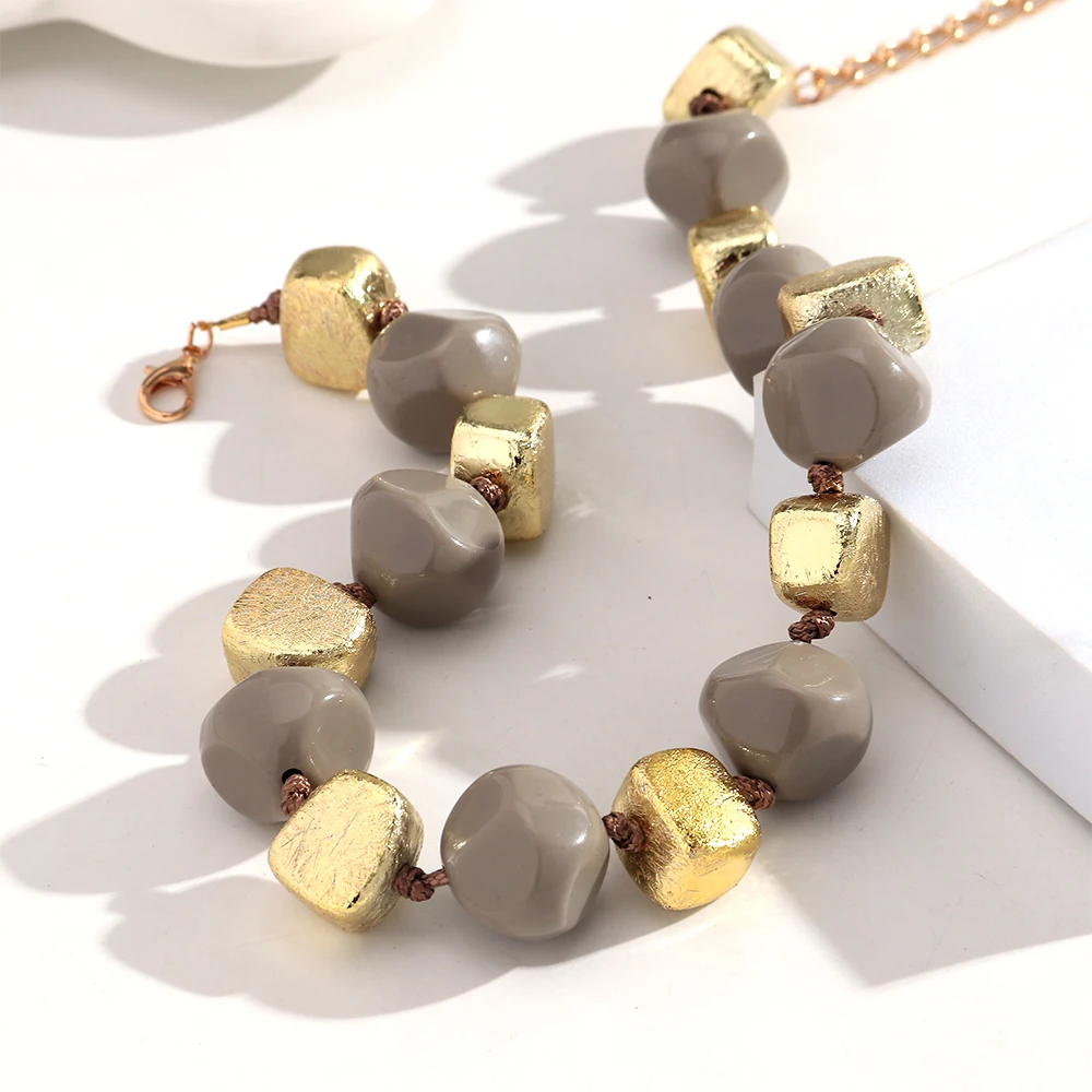 Modische Unregelmäßige Perlen Handgeknüpfte Choker-Halskette für Frauen Neue Geometrische Perlenkette 2026 Herbst Winter Schmuck – Detail 6