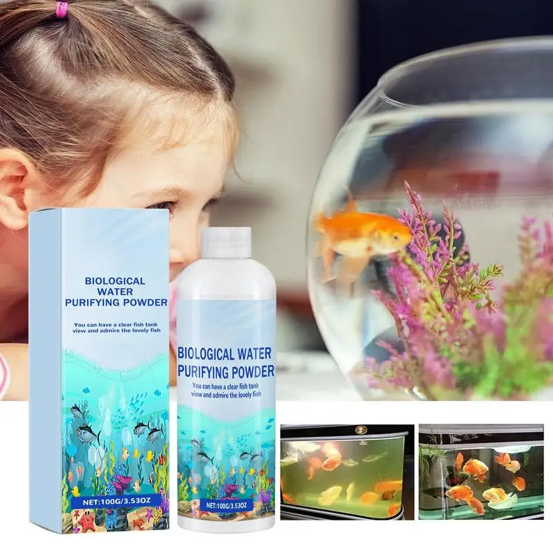 Aquarium Algaecide Water Clarifier For Fish Tank 100g Aquarium Cleaner Fish Tank Cleaner Enhances Water Quality Fish Supplies