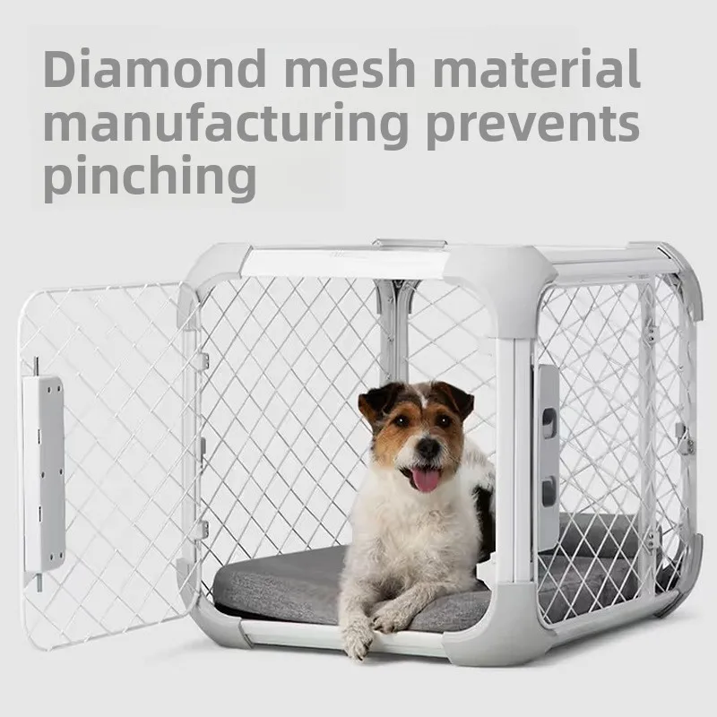 Portable Aluminium Pet Travel Crate Car Mount Dog Kennel For Small Breed Dogs