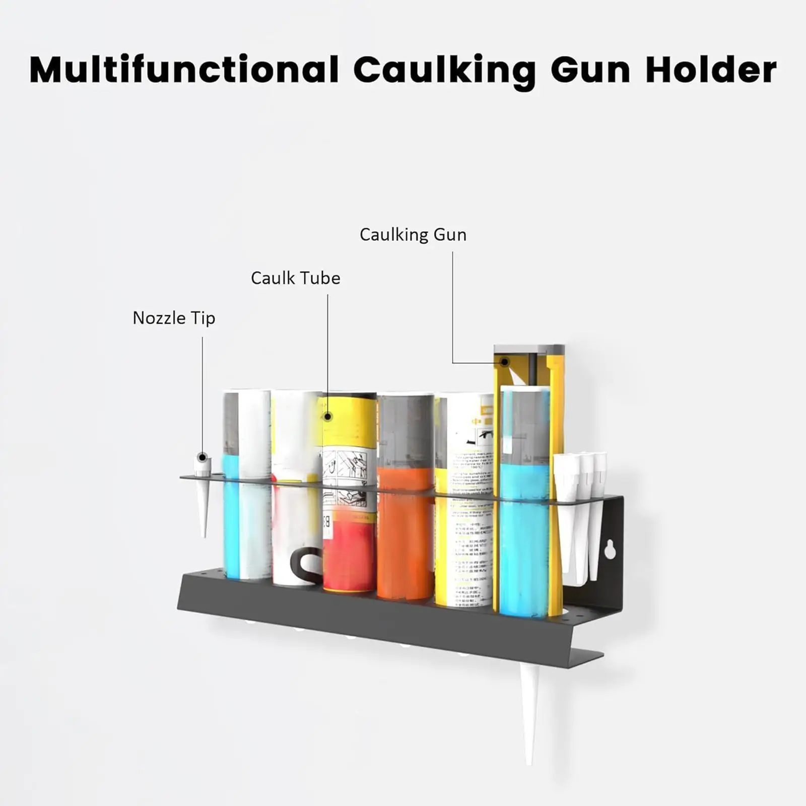 Caulking Tool Holder Wall Mounted 17x5x3.5inch for Workspace