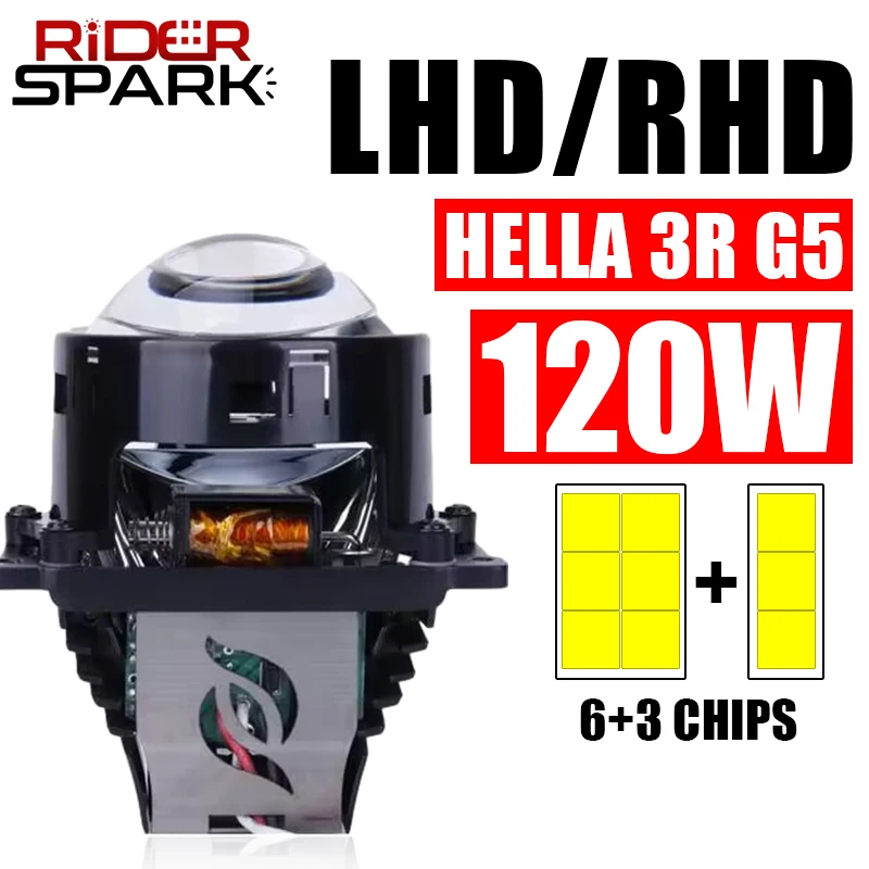 

120W 20000LM 3" Bi LED Projector Lenses Hella 3R G5 Laser Led Car Headlight Bulb Retrofit Auto Lamp RHD/LHD Hyperboloid Lens 12V
