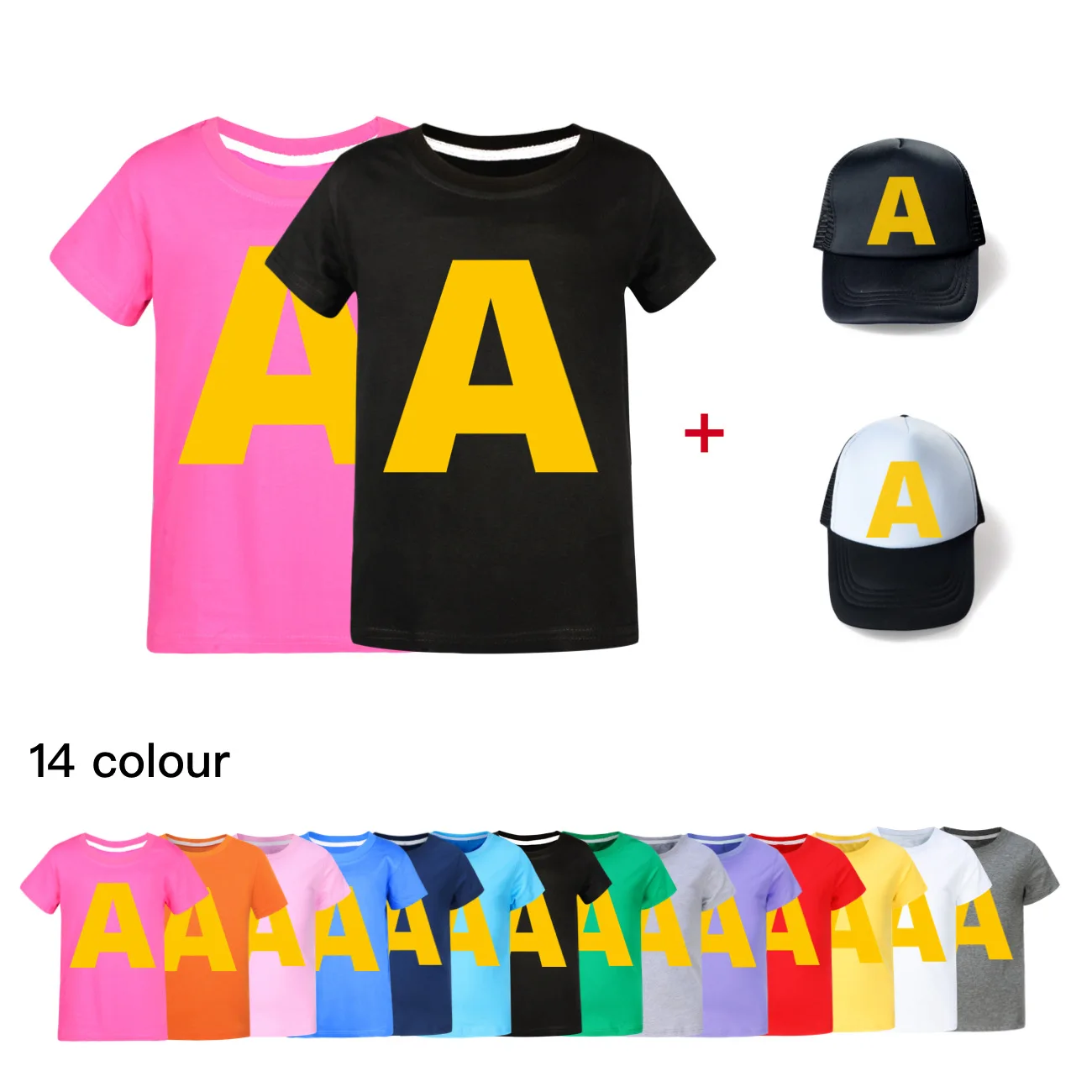 

New Alvin and The Chipmunks Clothing Children Tshirt +hat Cartoon Girls Short-sleeved T-shirt Caps Shirts for Teenage Girls 5524