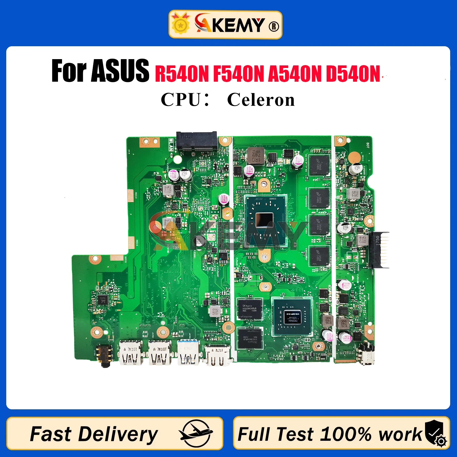 

X540NV Laptop Motherboard For ASUS VivoBook X540N R540N F540N A540N D540N X540NV Mainboard With Celeron CPU 100% tests OK stk