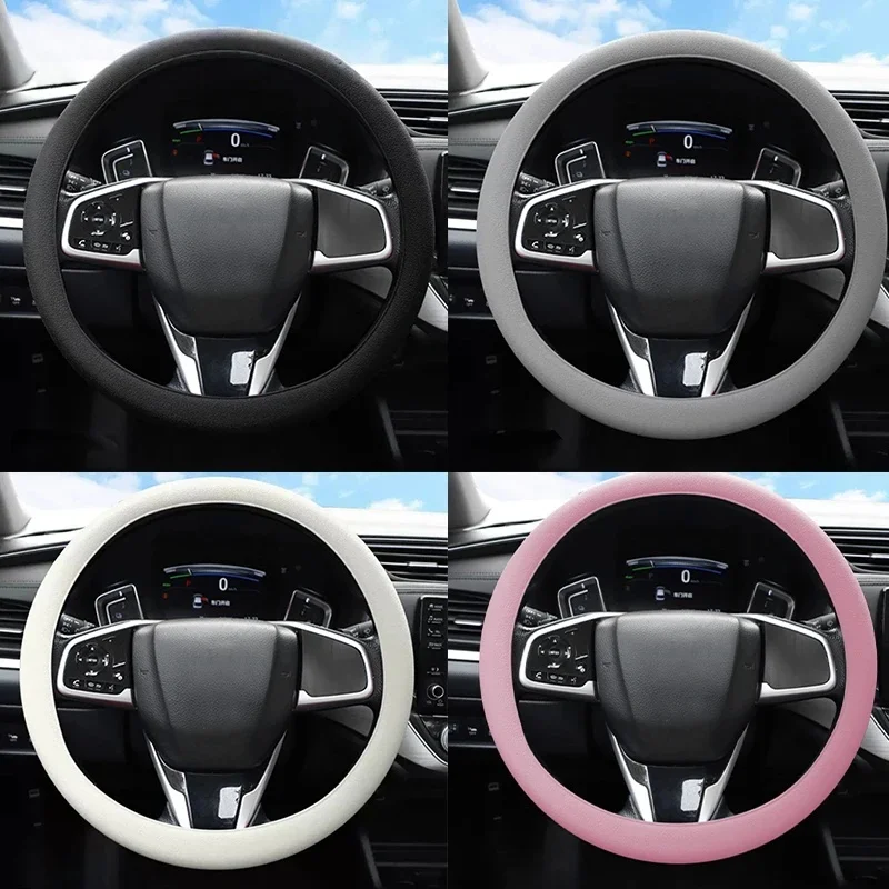 

Silica Gel Steering Wheel Cover Full Surrounded Elastic Car Steer Wheel Protector Anti Slip Universal for 33cm-40cm
