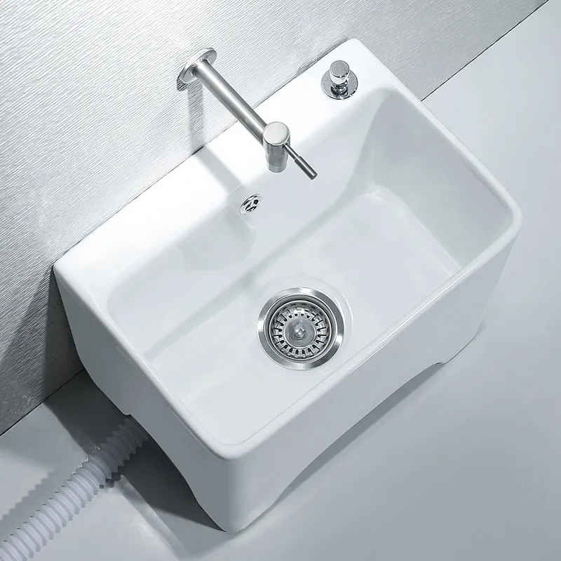 Household balcony mop pool bathroom large tall foot wash mop sink basin