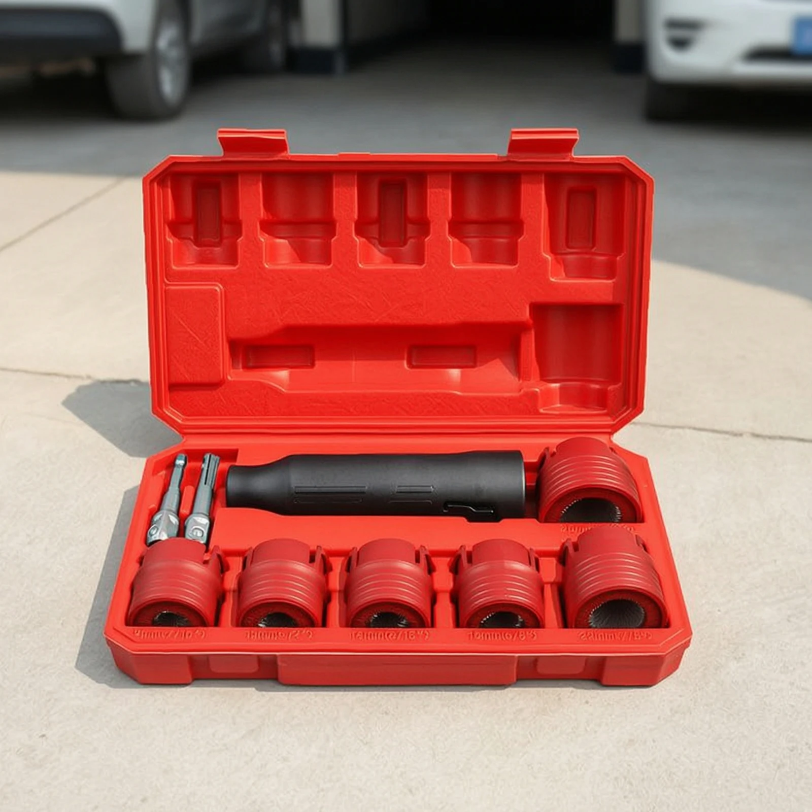 9 Pieces Wheel Hub Rust Removal Brush Heavy Duty Drill Wire Brush Kit Rust Removal Tool with Adapter Abrasive for Mechanics view 6