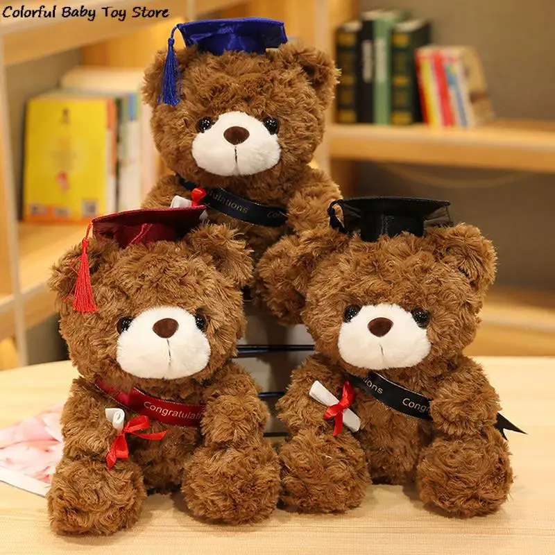 Cute Bear Plush Toy Stuffed Soft Kawaii Teddy Bear Animal Dolls Graduation Gifts for Kids Children Student Girls