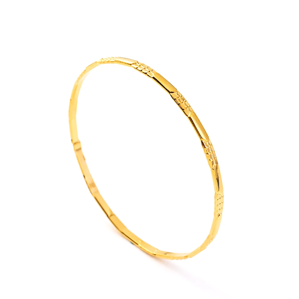 68MM Gold Color Bangles Ethiopian Fashion Gold Color Bangles For Women African Bride Wedding Bracelet Habesha Jewelry Gifts