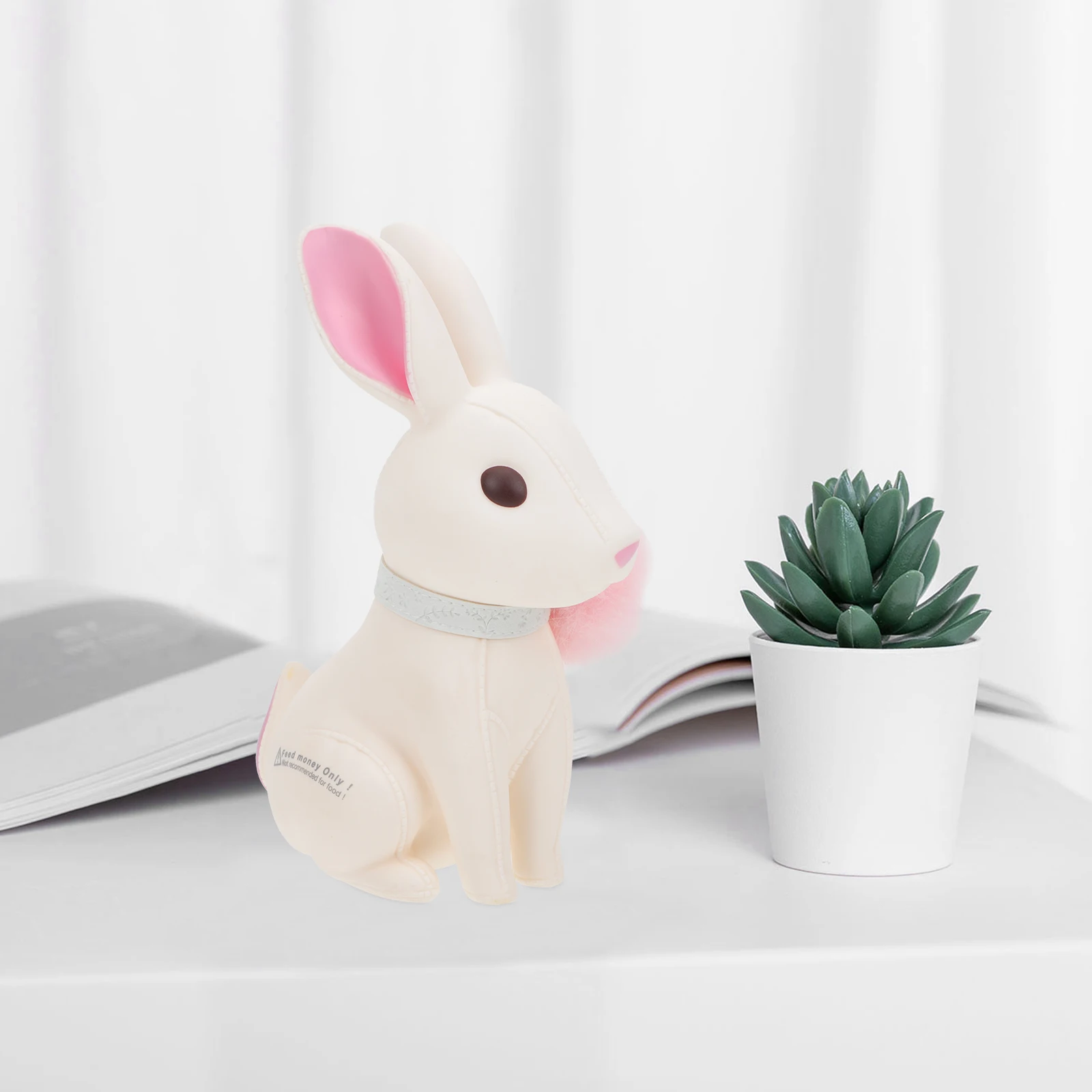 

Cartoon Rabbit Piggy Bank High Grade Material Easy Clean Kids Easter Gift Desktop Decor Money Saving Pot Adorable Animal