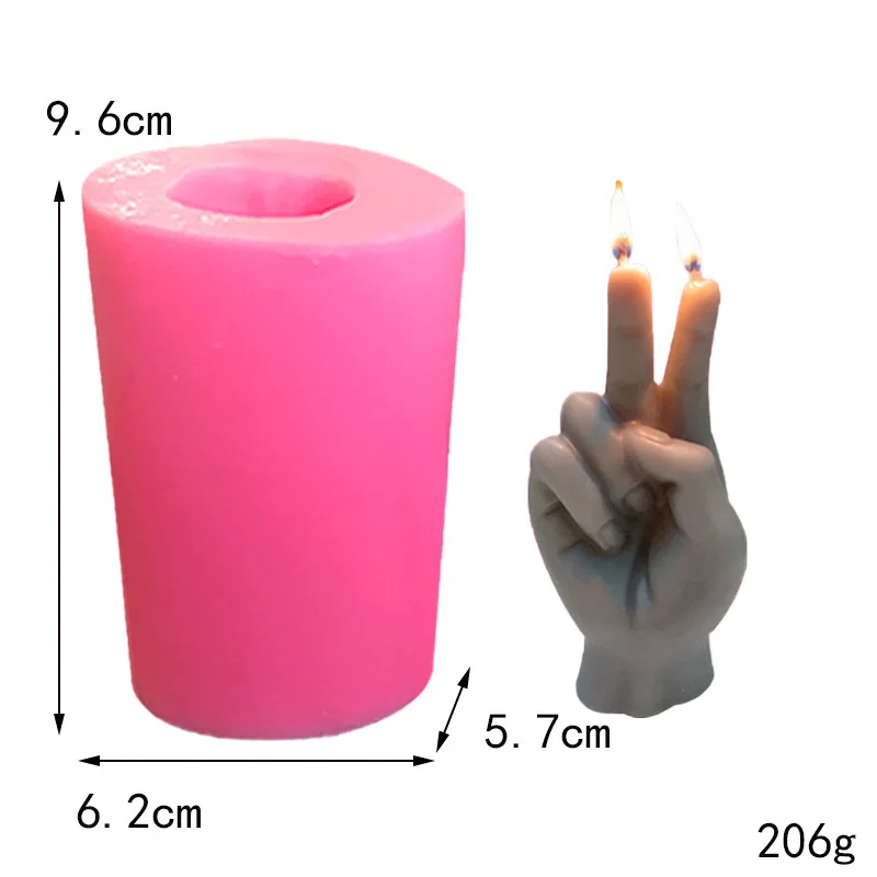 1 piece, Bier vertical middle finger gesture finger shape scented candle silicone mold creative funny scented candle mold