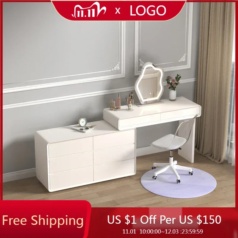 

Bedroom Light Vanity Table Mirror Organizer Closet Chairs Dressing Table Vanity Set Espejo Tocador Home Luxury Furniture