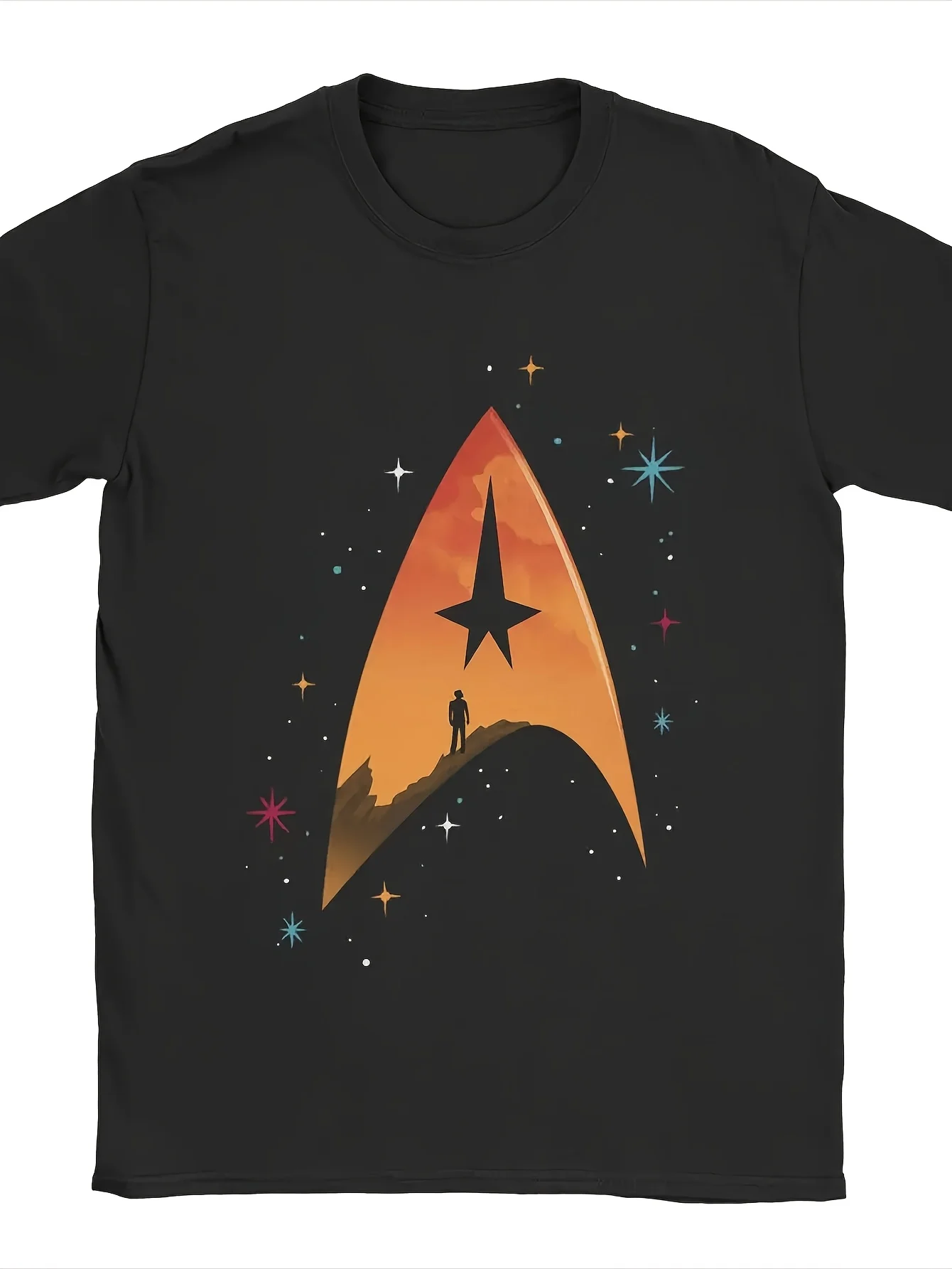 Stars Treks T Shirts Men's Pure Cotton Funny T-Shirt Crewneck Tee Shirt Short Sleeve Clothes Birthday Gift