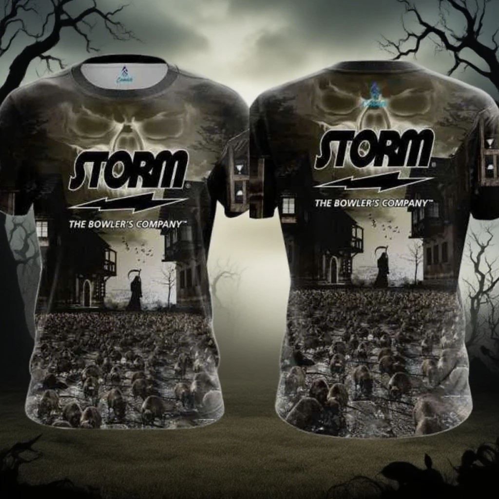 

2025 New Men's Quick-drying T-shirt Storm Print Bowling Suit Classic Luxury and Comfort Casual Sports T-shirt Moto T-Shirt