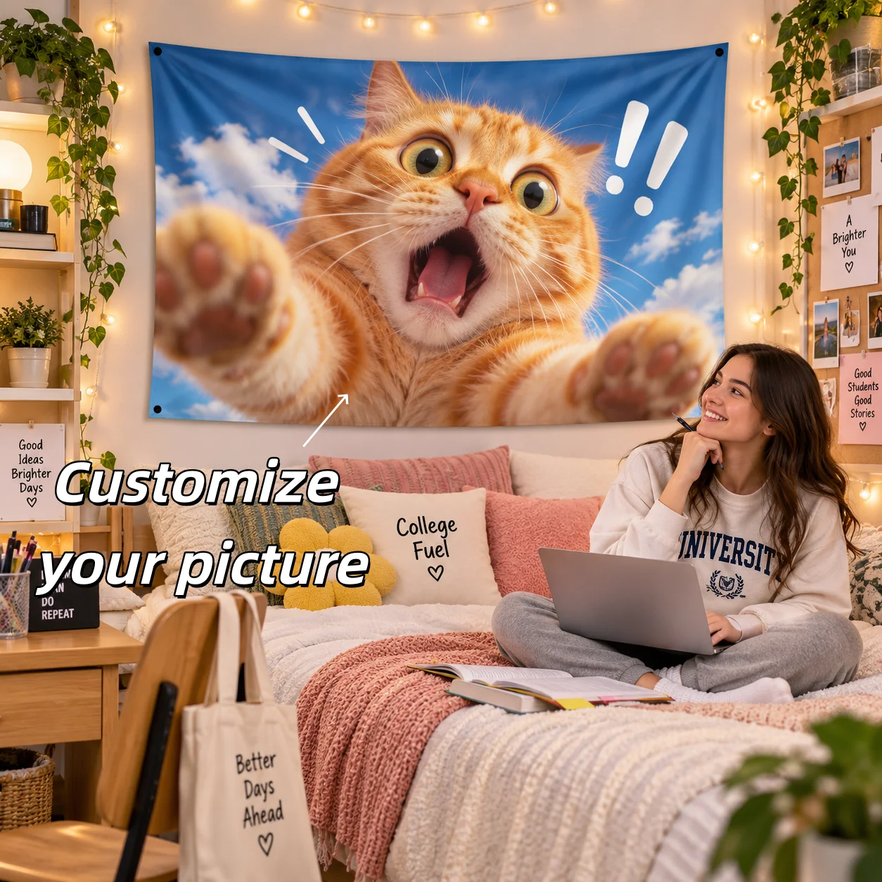 Custom Chunya Textile Tapestry Lightweight Polyester Wall Hanging Personalized for Dorm Bedroom Living Room Decor