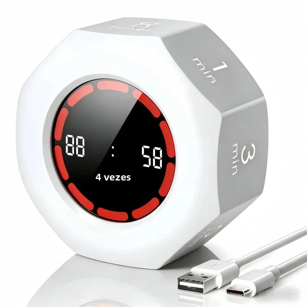 Mini Pomodoro Timer - Temporizador de cozinha digital com contagem regressiva de gravidade de 1 a 90 minutos para trabalho, aprendizagem, cozinhar e estudo