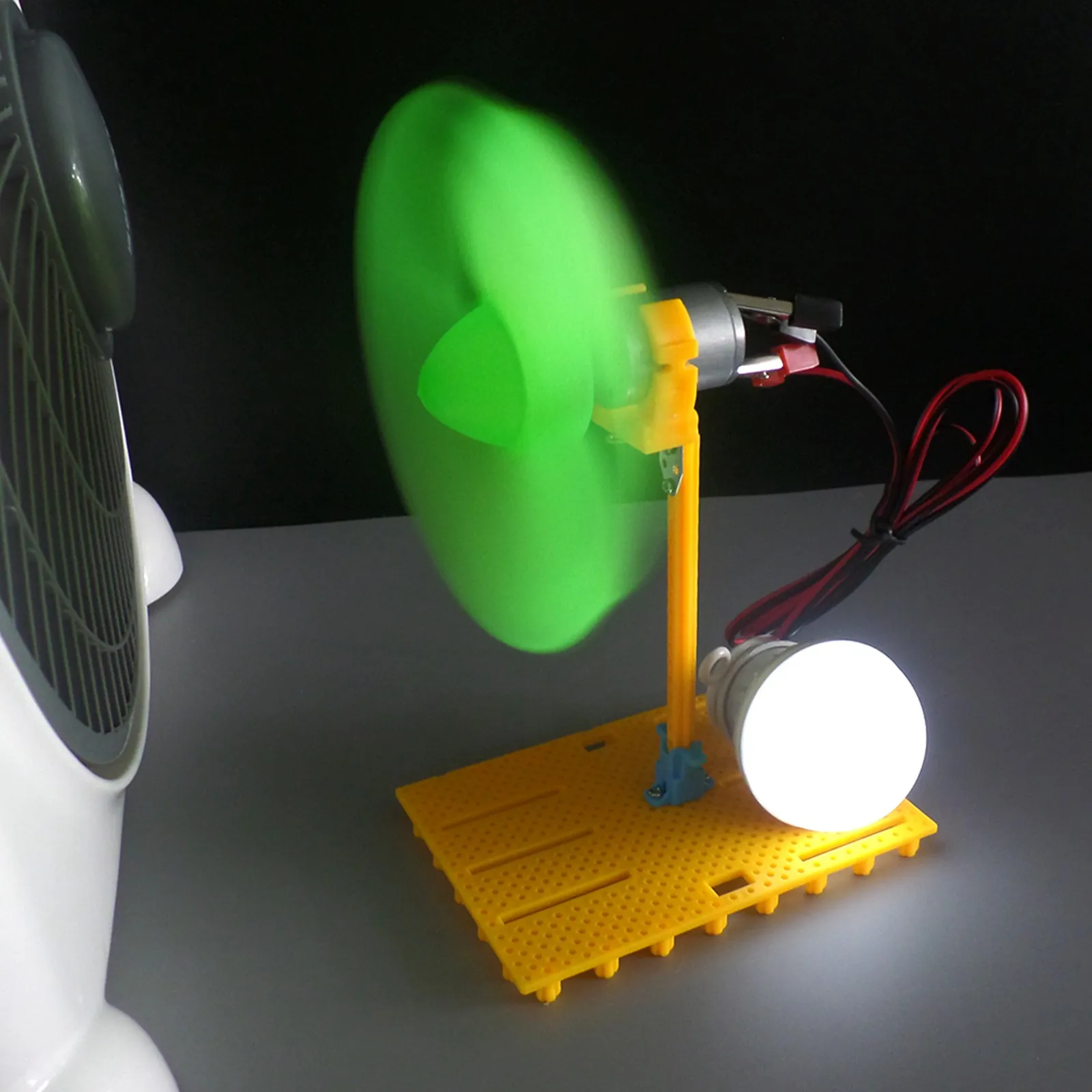 Mini turbina eólica con Motor, molino de viento Led de 120cm, 5v, 3W, modelo de herramienta de enseñanza de Ciencia