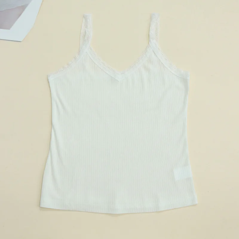 MadBlack-Silk Blended Sexy Slips, Lace Patchwork, Women Skin-friendly Breathable Elasticity Camisole, 2026 Summer New T65415CC