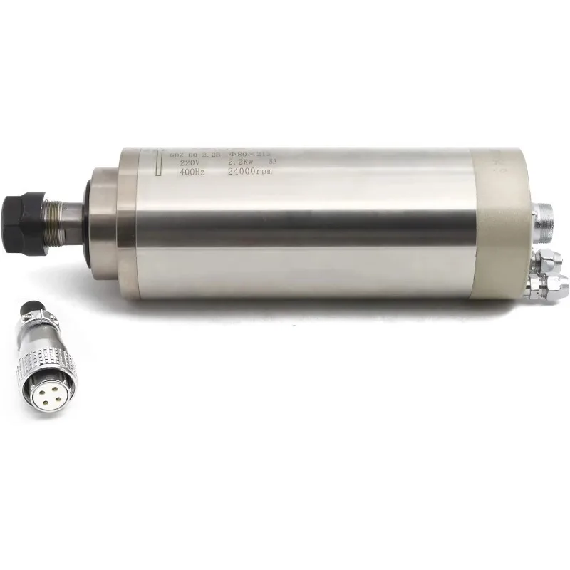 جودة عالية 380 فولت/220 فولت 1.5KW محرك المغزل باستخدام الحاسب الآلي المبرد بالماء ER16 قطر 80 مللي متر لصناعات الطحن