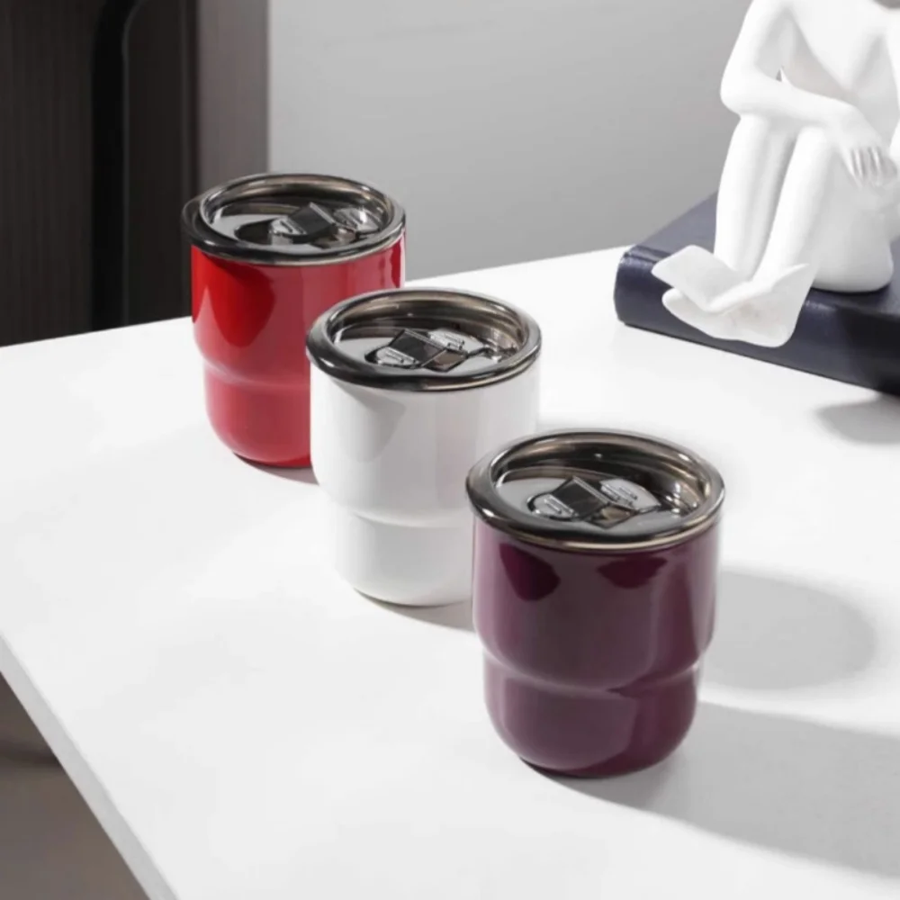 235ML Mini Stainless Steel Vacuum Insulated Espresso Coffee Cup with Lid Stackable Beverage Cup for Hot Drinks