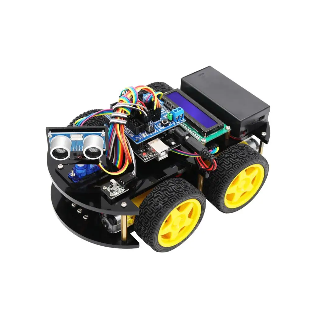 

4WD Multi-functional Smart Robot Car Kit for R3, Ultrasonic Sensor, Blue tooth Module