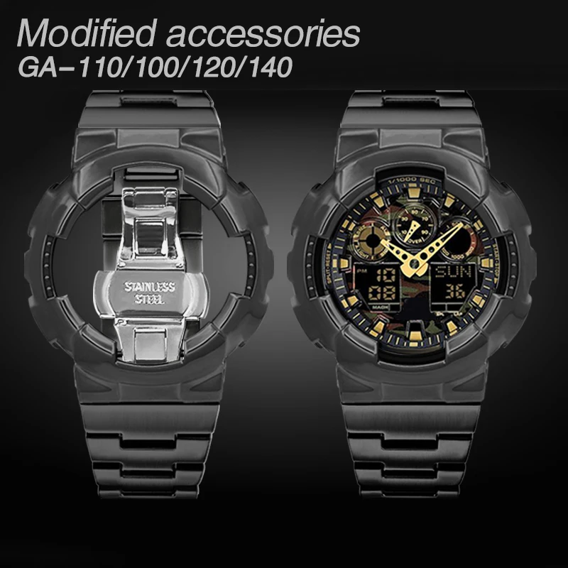 

Compatible with GD120 watch metal case strap GA110/100 modified stainless steel case bracelet accessories