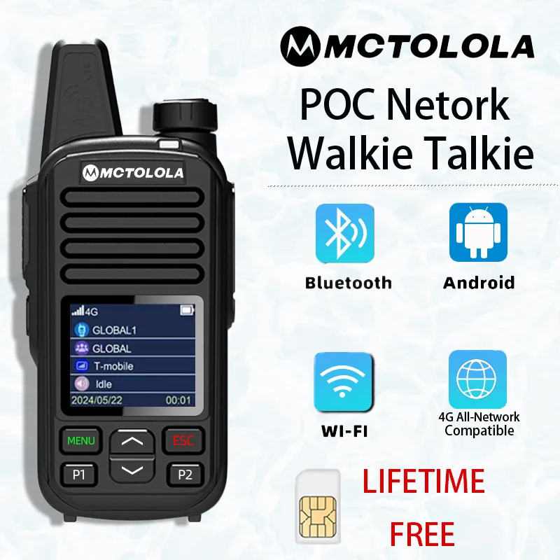 MOTOLOLA SIM Lifetime Free 4G Global Coverage Long-Distance Calling Portable Handheld Intercom for Outdoor Camping Communication
