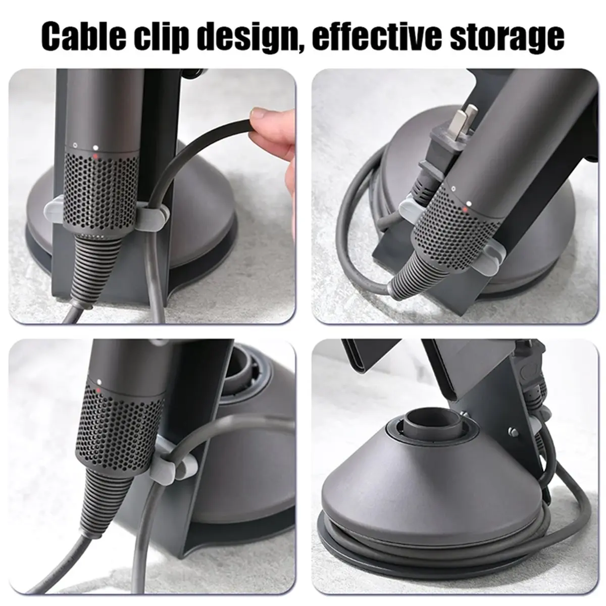 2026 NEW Hair Dryer Rack Table Top Metal Hanger Vertical Hair Dryer Shelf on Dressing Table No Punching Desk Blow Dryer Bracket