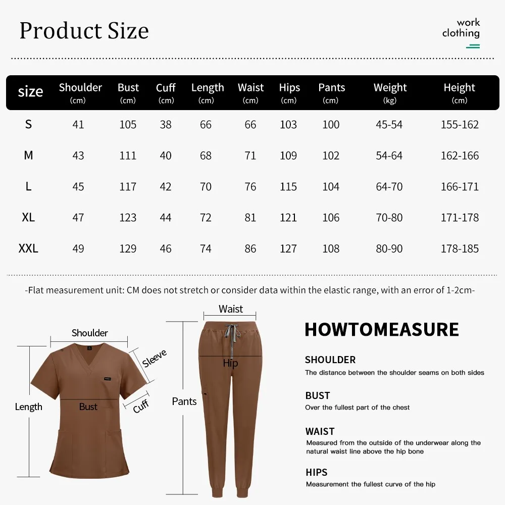Damska odzież robocza Salon kosmetyczny Spa Ubrania Kombinezony chirurgiczne Strój dla groomerów Zwierząt Instytucja Uniform Zestaw do pielęgnacji Top z dekoltem w serek Spodnie dresowe Uniform