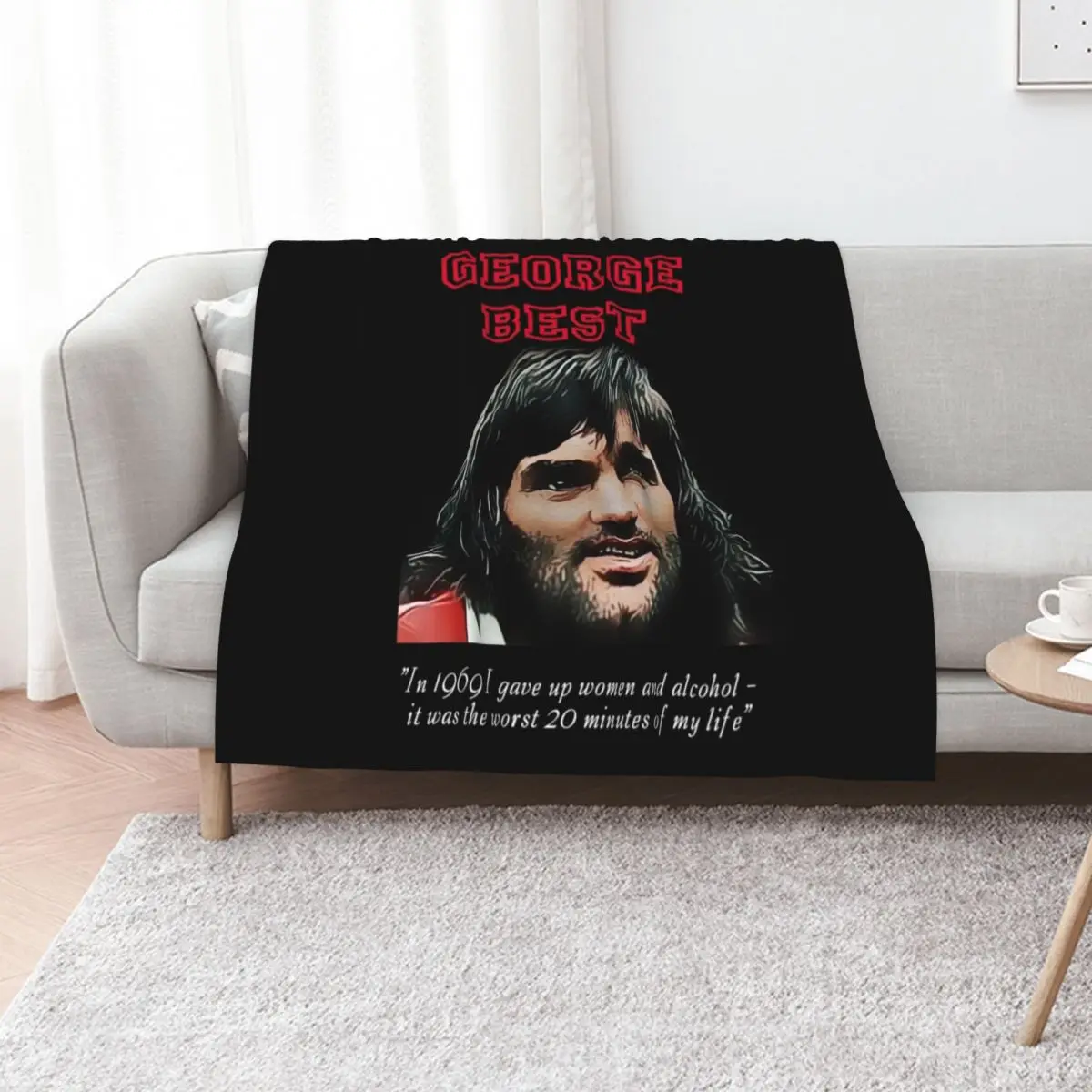 GEORGE BEST - Iconic Footballer Throw Blanket Stuffeds Blankets For Sofas for winter blankets ands Giant Sofa Cute Blankets