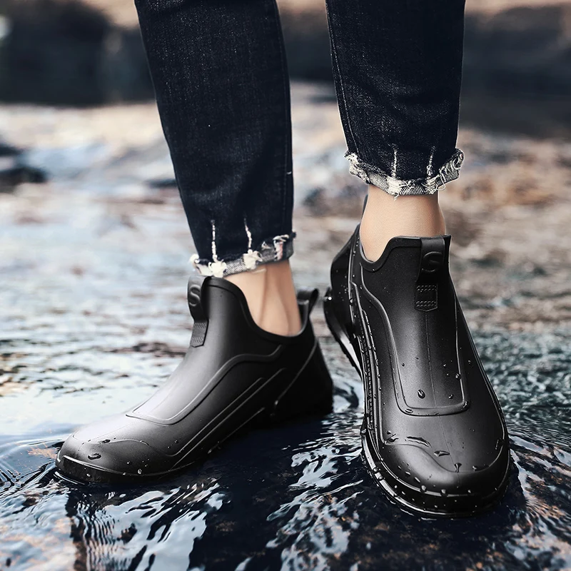 PARZIVAL Dropshipping Water Boots Men Rain Shoes Waterproof Internal heightening Rubber Boots Comfort Work Garden Sapato Chuva