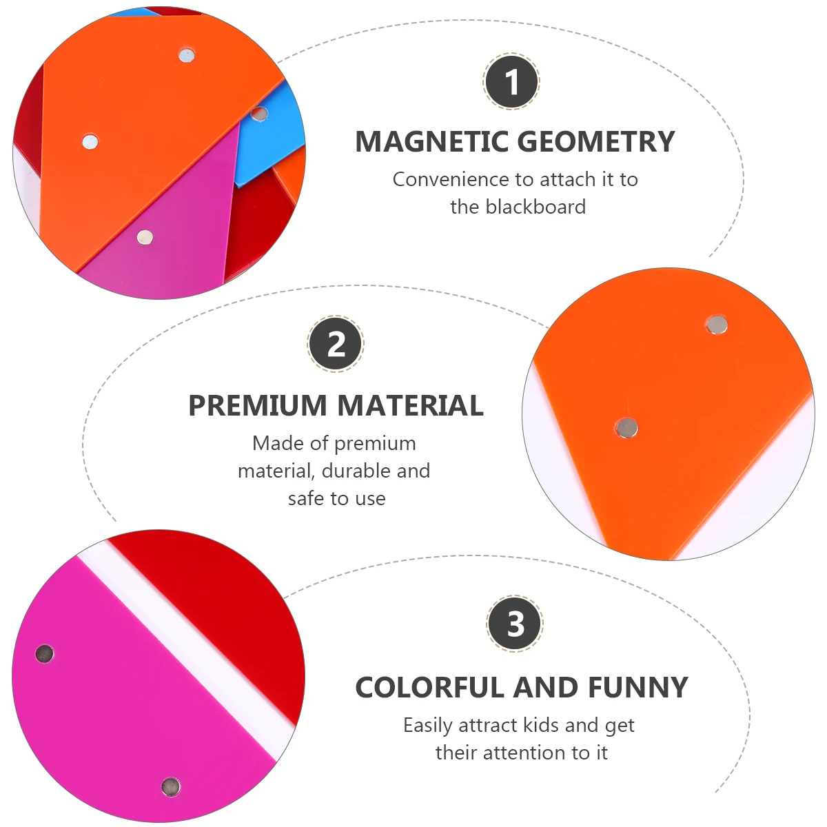 

11pcs Magnetic Demonstration Tool Educational Prop For Kids Blackboard Learning Math Geometry Teaching Plate Plastic