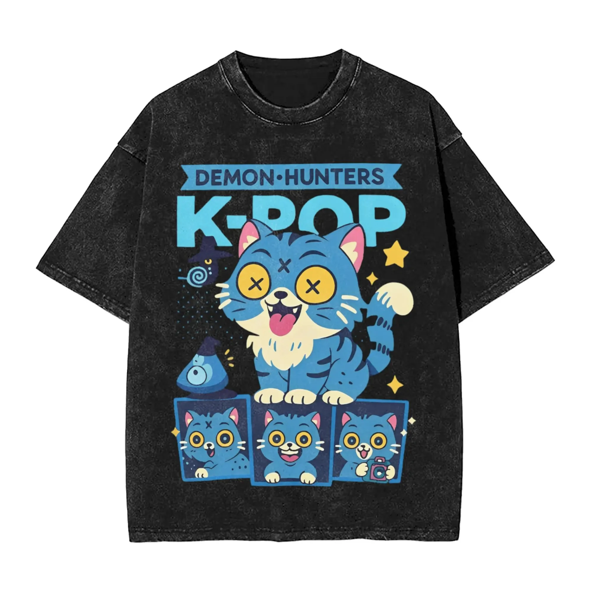 

Saja Boys Kpop Demon Hunters Vintage Style T-Shirts Mens Women Vintage Cotton Tees Crew Neck Short Sleeve T Shirts Gift Clothing