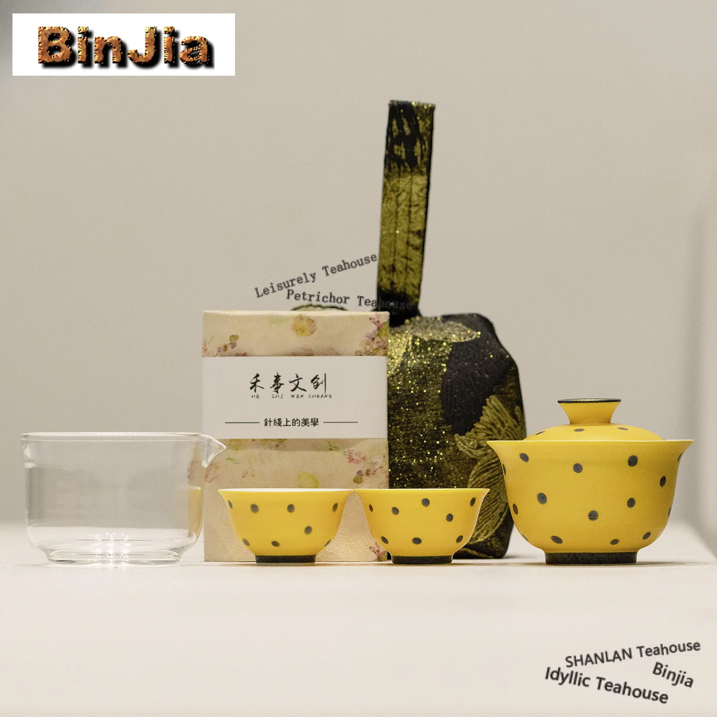 

Mist Gold Mango Wave Dot Travel Tea Set Kit Antique 1 Pot 2 Cups Tea Maker Organizer Portable Camping Tote Bag Accessories Craft