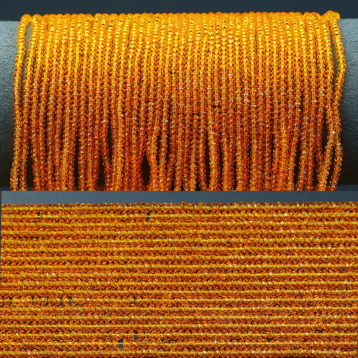 WLYeeS Orange Perlen, 2 mm, 800–150 Stück, flach, rund, lose Distanzperlen für Schmuck, Halskette, DIY, Armband, Halskette, Zubehör