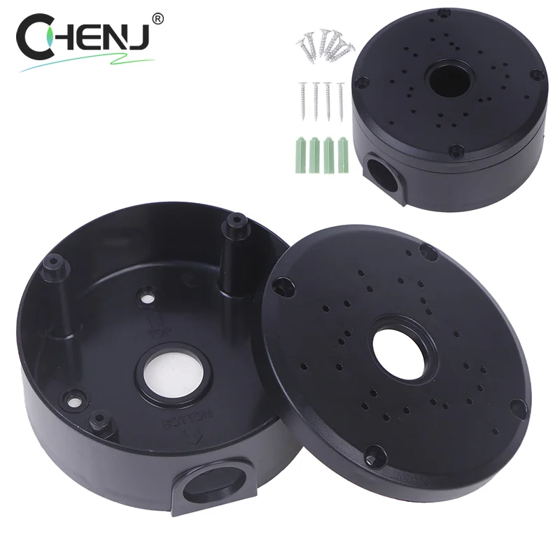 

1pcs Black CCTV Camera Bracket Junction Box Cable Deep Base Camera Mount Bracket Round Bracket For Dome Cameras