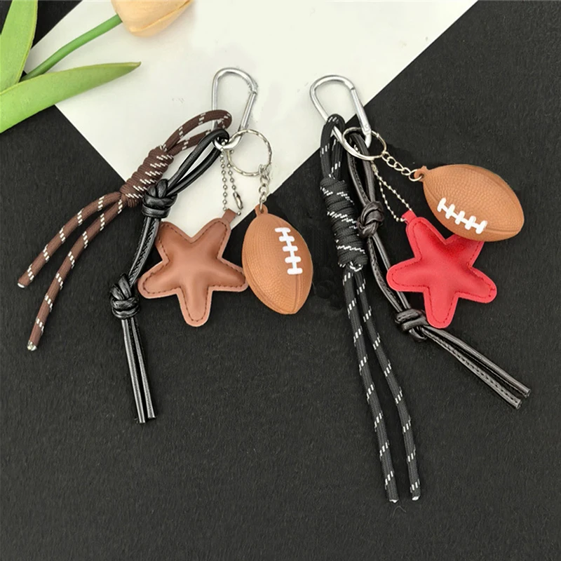 Unisex Bag Pendants New Leather Pentagram Baseball Accessories High-quality Keychains Bag Charms Trendy Funny Versatile Bag