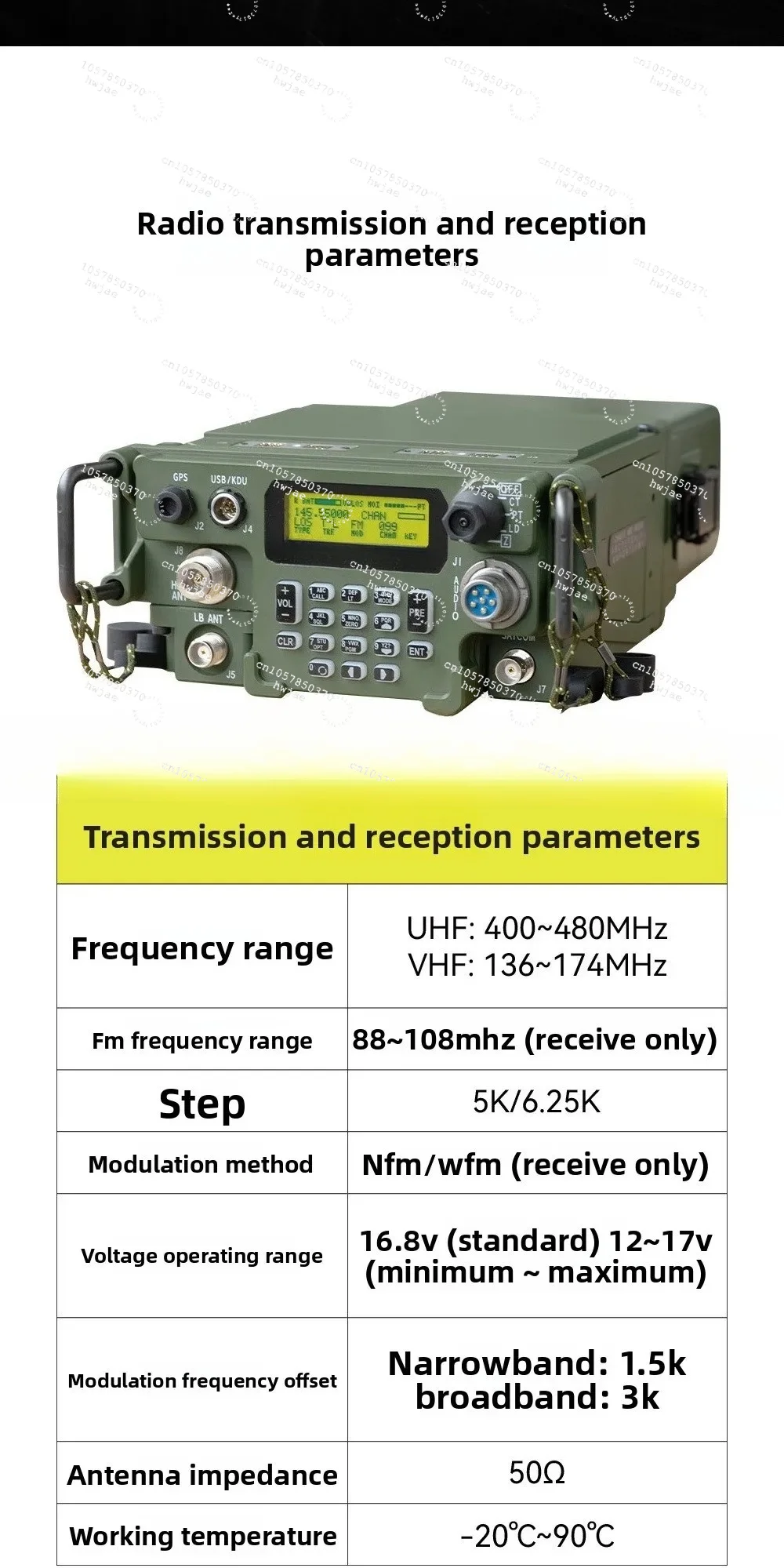 New FCS PRC117G Full Metal Functional Edition Carrying Radio Car High Power