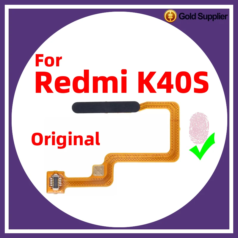 Original For Xiaomi redmi K40S Fingerprint Sensor Home Return Key Menu Power Button Flex Ribbon Cable