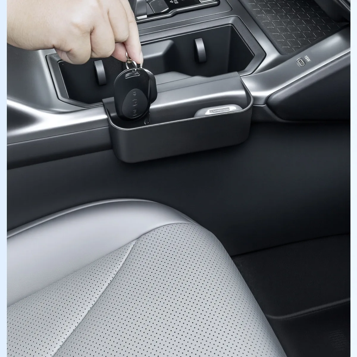 

For Toyota RAV4 2026 ABS Black Car Center Console Suspended Storage Box Gear Shift Storage Box Interior Car Accessories