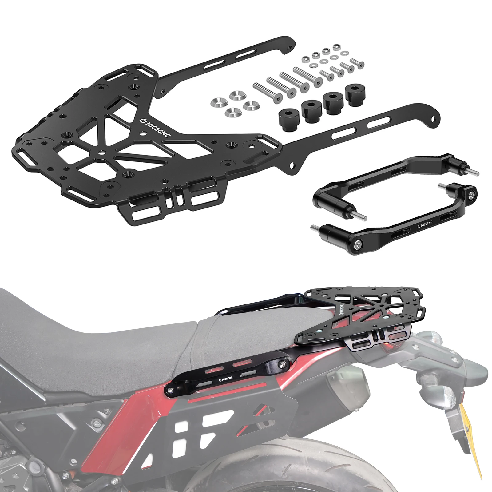 NICECNC Voor 2019-2024 Yamaha Tenere 700 XTZ700 Bagagerek/Saddlebag Zijdragers/Greepbeugels
