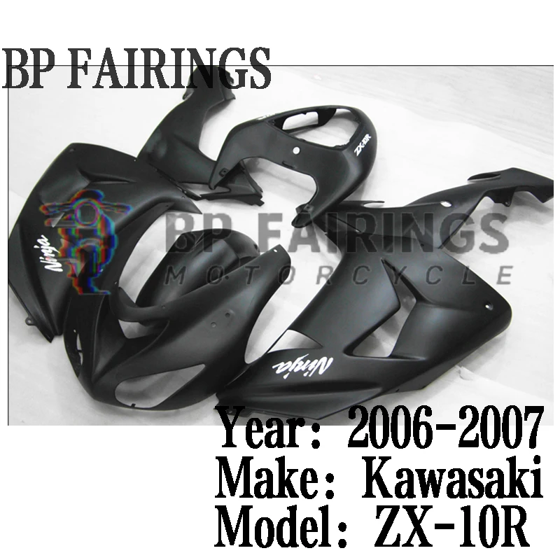 Fairing Kit For KAWASAKI NINJA ZX-10R Motorcycle Full fairings ZX10R 06 07 ZX1000 2006 2007 Bodyworks set Matte Black