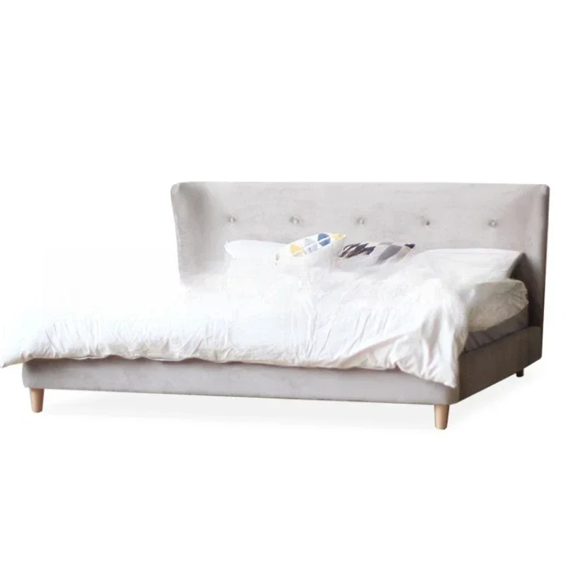 

American buckle soft bag box furniture hydraulic double bed bedroom fabric bed storage wedding bed