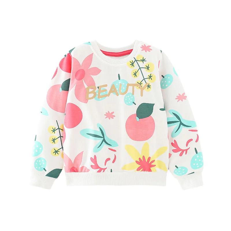 Jumping Meters 2-7T Apples Print Girls Boys Sweatshirts for Winter Spring Toddler Cotton Tops Fashion Sport Children Shirt