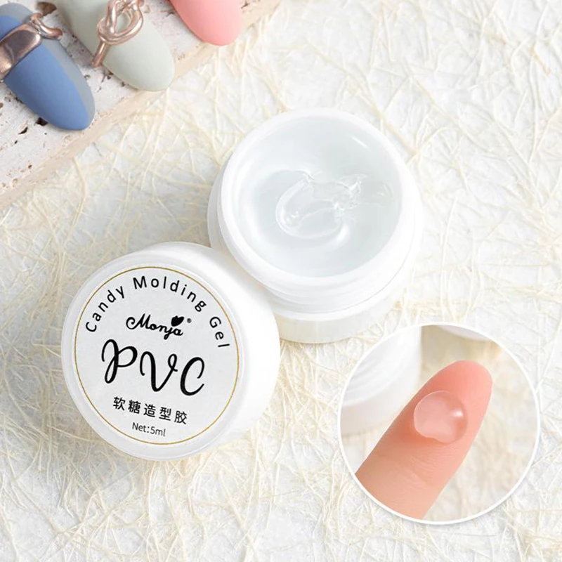 1 pz Pvc Trasparente Fudge Gel 3d Antiaderente Mano Solido Gel Stampaggio Gel Fototerapia Smalto Per Unghie Gel Cooperare Con Lampada Uv