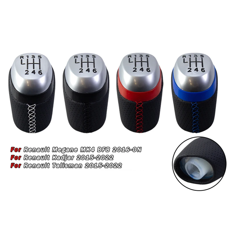 

Black Perforated Leather Gear Shift Knob for Renault MK4 - Manual Transmission Shifter Handle, Durable Auto Gear Lever Accessory