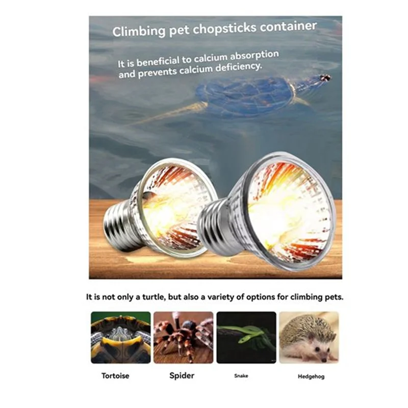 Full Spectrum Reptile Heating Light Bulb 8PCS UVA+ UVB Snake Turtle Pet Basking UV Light